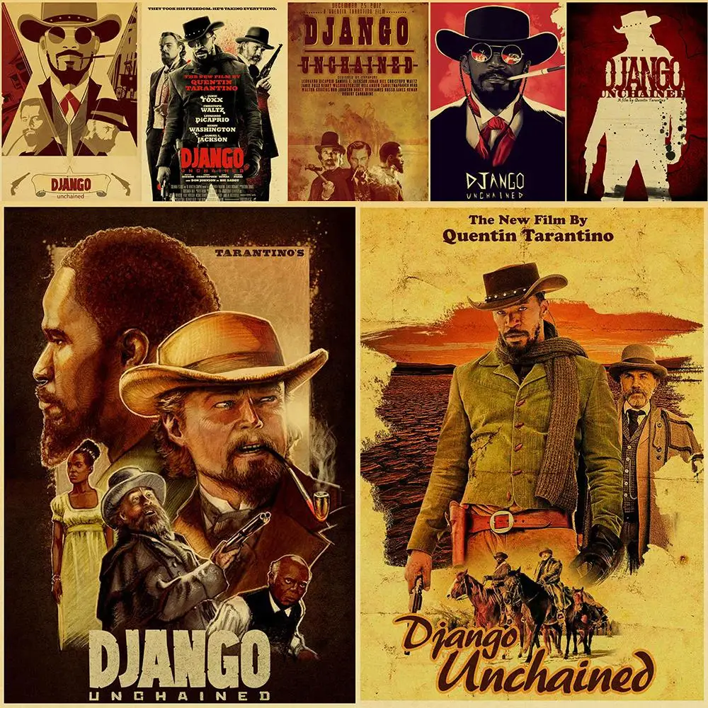 Quentin Tarantino Film Afişleri Django Zincirsiz Retro Kraft kağıt afiş Baskı Duvar Sanatı Boyama Vintage Poster Ev Dekorasyonu