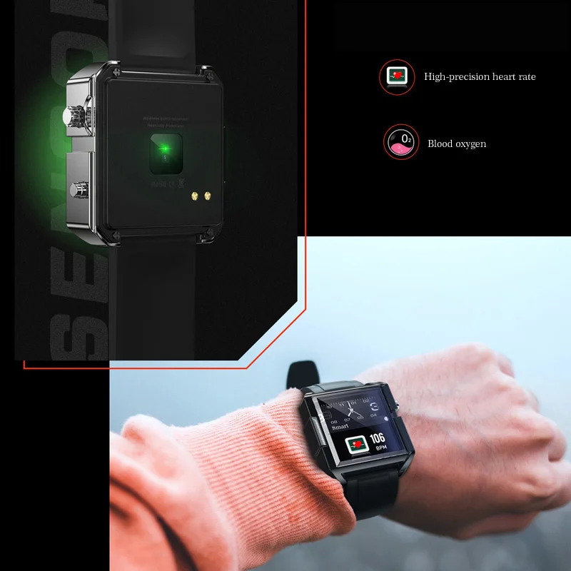 RIHLA akıllı saat Çift Zaman Su Geçirmez IP67 nabız monitörü Bluetooth Etkinlik Tracker Smartwatch Spor IOS Android İçin