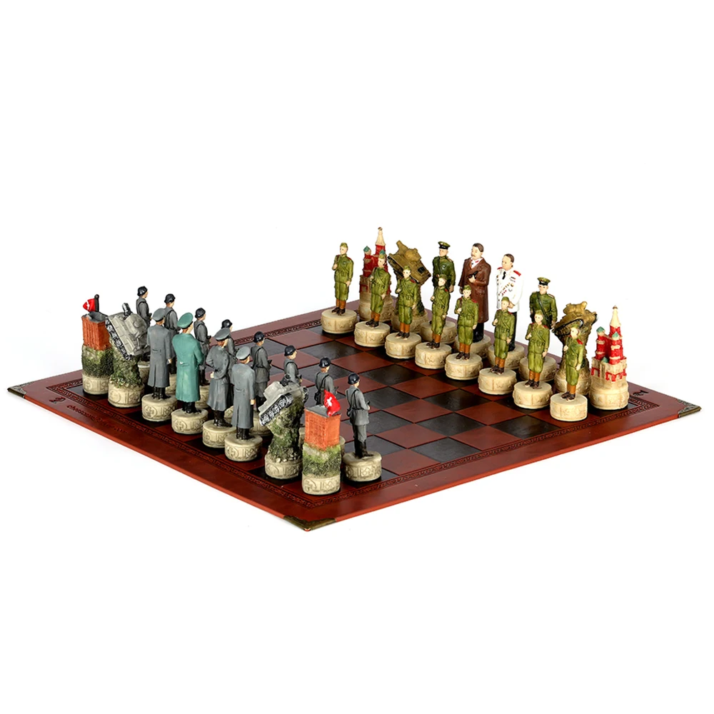 Savaş Satranç Seti Stalin-Zhukov 3D Boyalı Satranç Taşları, Seçtiğiniz için çeşitli Stilleri Masa Oyunları Lüks Sovyet VS Almanya