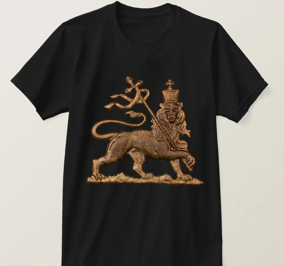 Selam Selassie. Yahuda aslanı Erkek Tişört. Kısa Kollu %100 % Pamuk Rahat T-Shirt Gevşek Üst Boyutu S-3XL