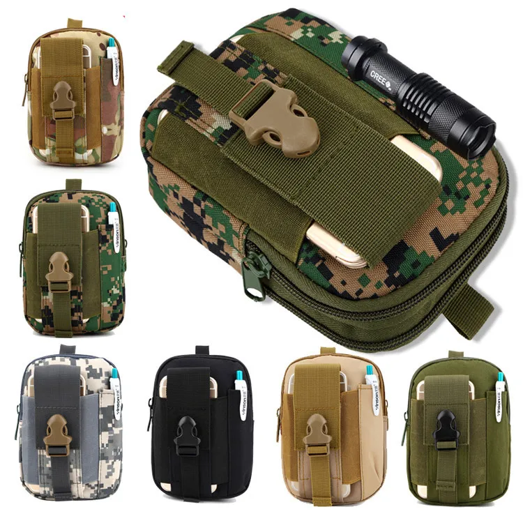 Seyahat Araçları Açık Erkekler Bel Paketi bel çantası Kılıfı Su Geçirmez Taktik Askeri Spor Avcılık Kemer Molle Naylon Cep Telefonu Çantaları