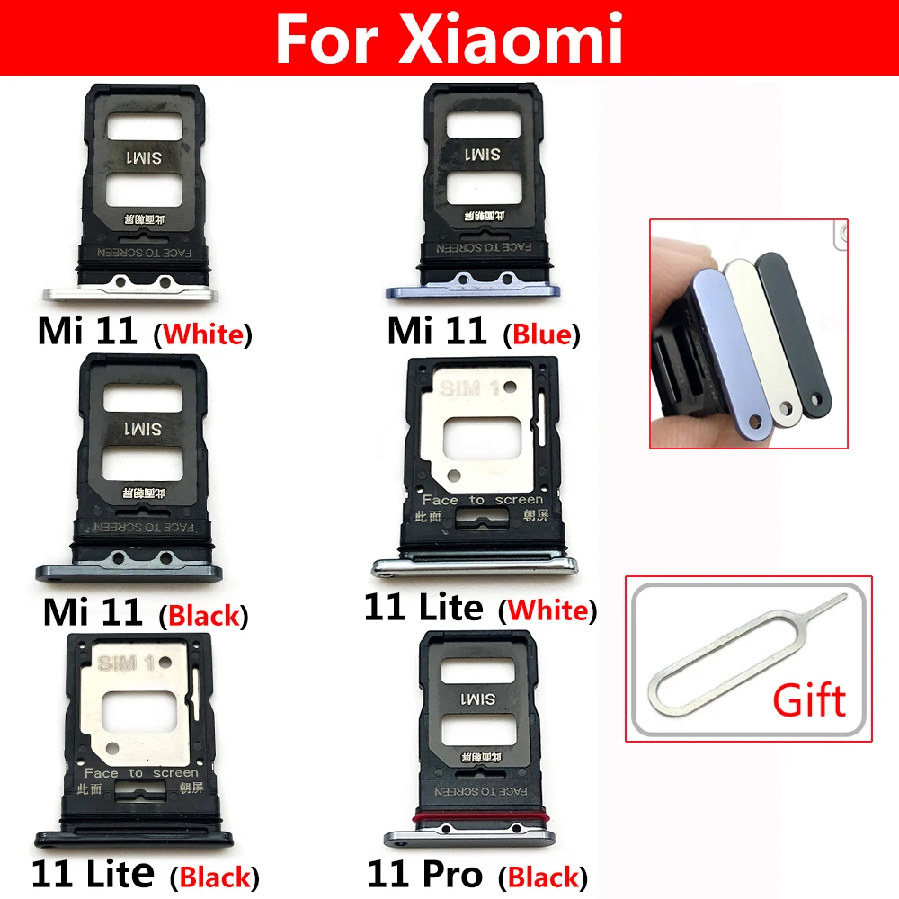 SIM Kart Yuvası SD Kart Tepsi Tutucu Adaptörü İçin Xiaomi Mi 11 Lite Mi11 Pro Cep Telefonu Tamir bölüm