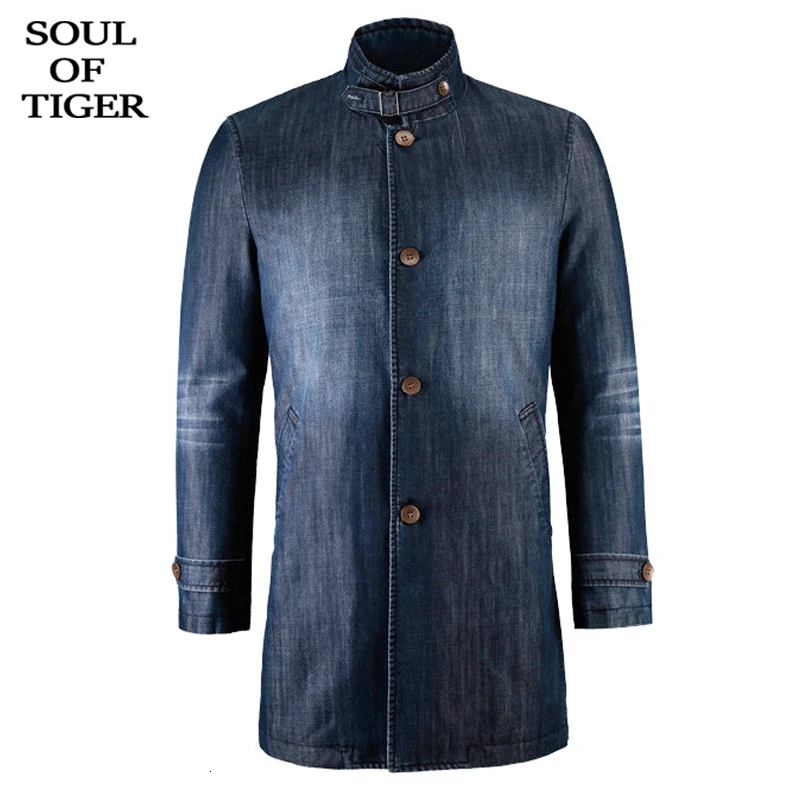 SOUL KAPLAN 2019 Kore Moda Uzun sıcak giyim Erkek Denim Parkas Erkek Pamuk kışlık ceketler Vintage Yastıklı Mont Artı Boyutu