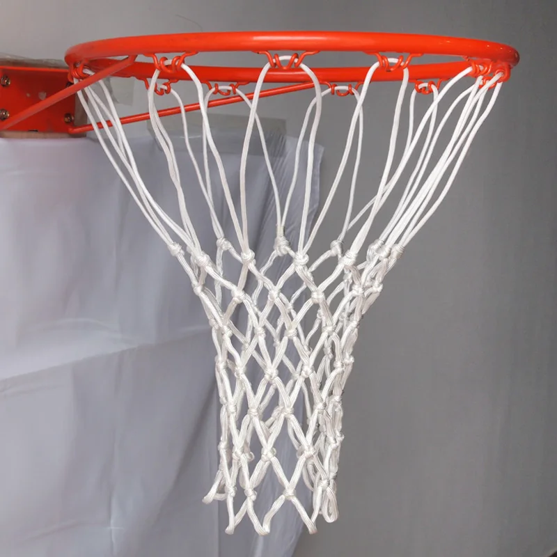 Standart Naylon İplik Spor basketbol potası Örgü Net Backboard Jant Topu Pompası 12 Döngüler Beyaz Kırmızı Mavi 3 Renk Net Toptan