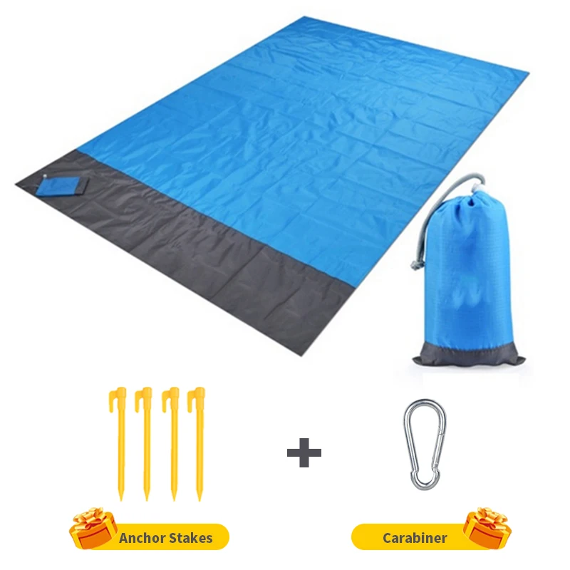 Su geçirmez plaj battaniyesi Açık Cep piknik örtüsü Ultralight Katlanır kamp yatağı Nem geçirmez Uyku Pedi Plaj Mat