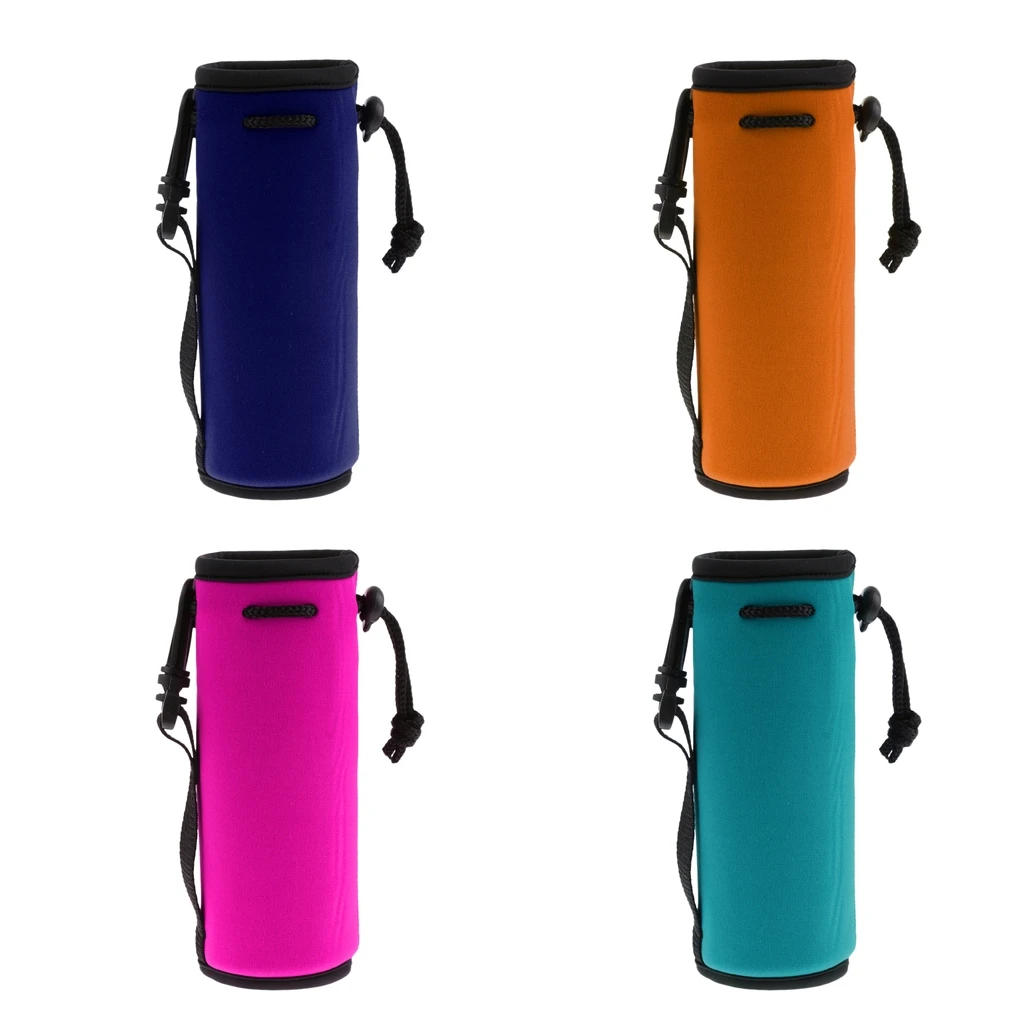 Su şişe çantası Taşıyıcı - Unisex Neopren Yalıtımlı Spor Su Şişesi Tutucu Çanta telefon koruyucu ile plastik klips - 500ML