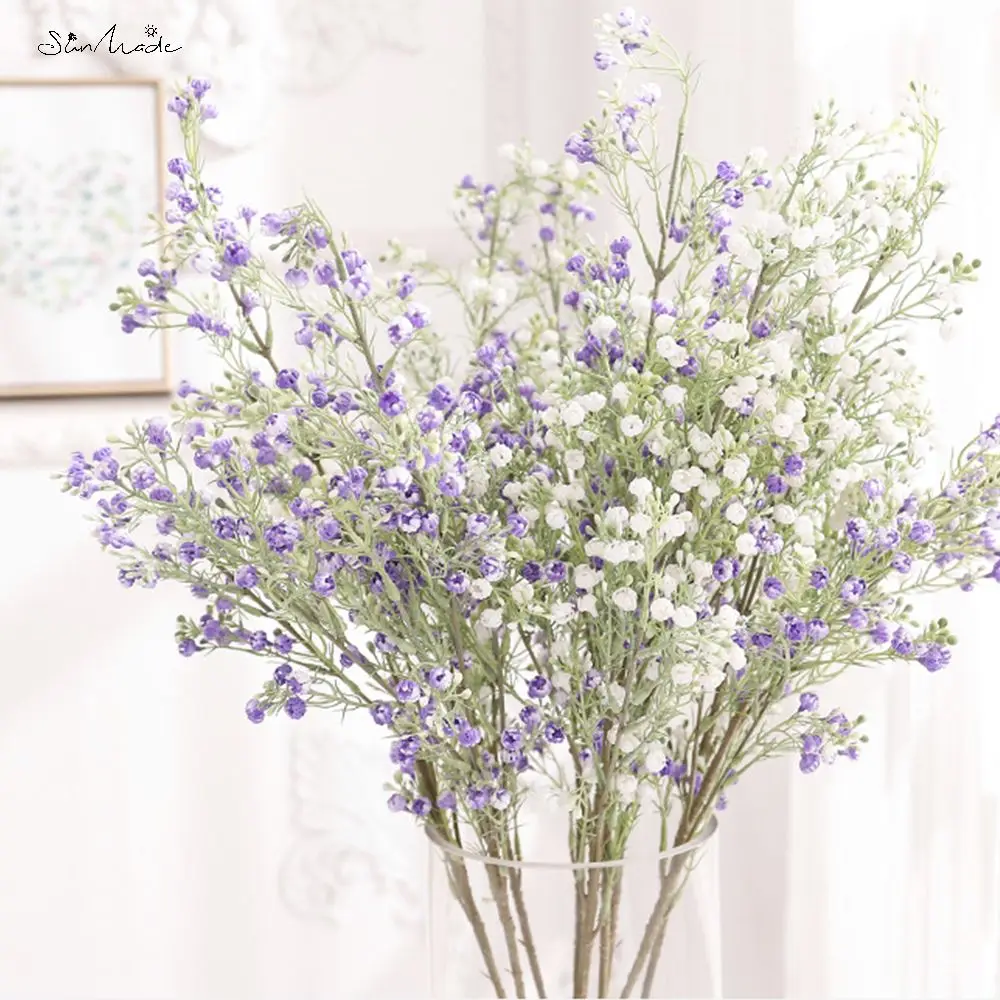 SunMade Lüks Babysbreath Plastik Yapay çiçekler Ev Düğün Dekorasyon Çiçek Düzenleme Malzemeleri Plantas Artificales