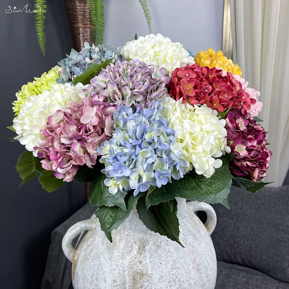 SunMade Yeni Uzun Şube Ortanca Ipek yapay çiçekler Parti Düğün Oturma Odası Dekorasyon Aksesuarları Ev Dekor Güz