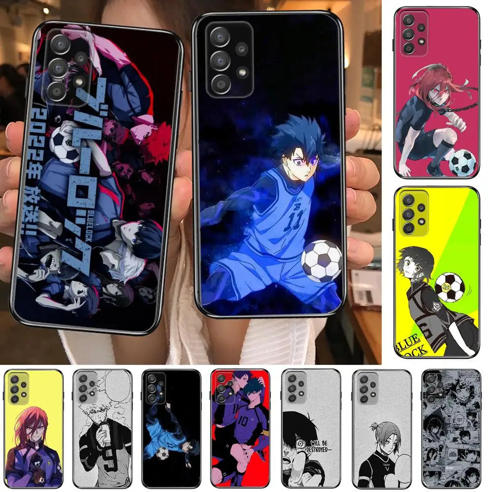 sıcak anime mavi kilit telefon kılıfı Gövde Samsung Galaxy A70 A50 A51 A71 A52 A40 A30 A31 A90 A20E 5G S Siyah Kabuk Sanat Cep Kapak