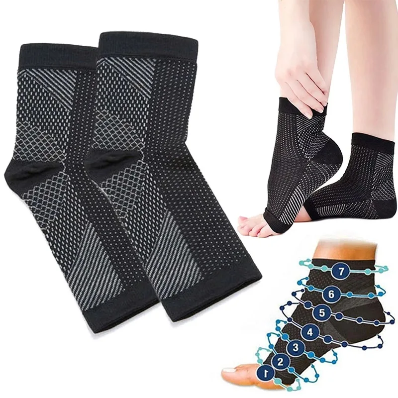 Sıkıştırma Ayak Kollu Ayak Bileği Ayak ve Topuk Ağrı kesici ile Günlük Kullanım için Erkekler Kadınlar Açık Spor ayak Bileği Brace Çorap