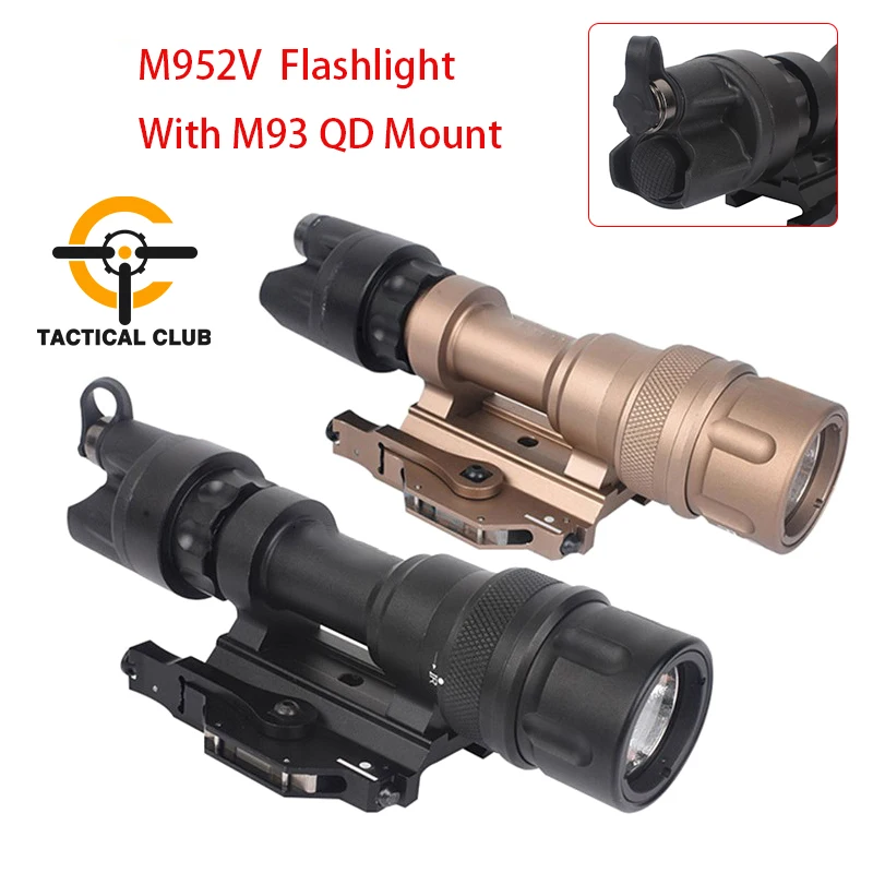 Taktik ışık M952V Metal LED WADSN Surefir el feneri İle M93 QD dağı silah ışıkları Fit 20mm Picatinny ray Avcılık lambası