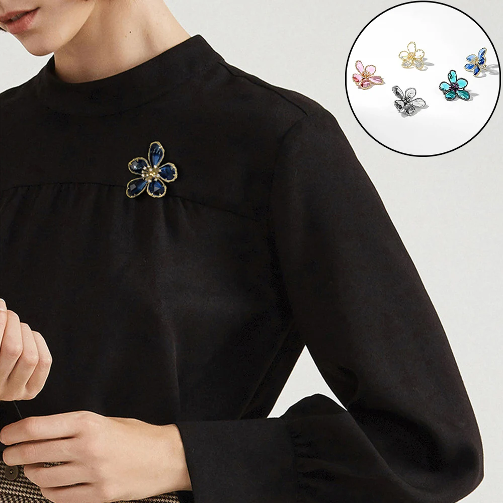 Takım Elbise Takı Kristal Çiçek Broş Vintage Takı Retro Tarzı Broş Dekorasyon Takım Elbise Kazak Gömlek Broş Kadın