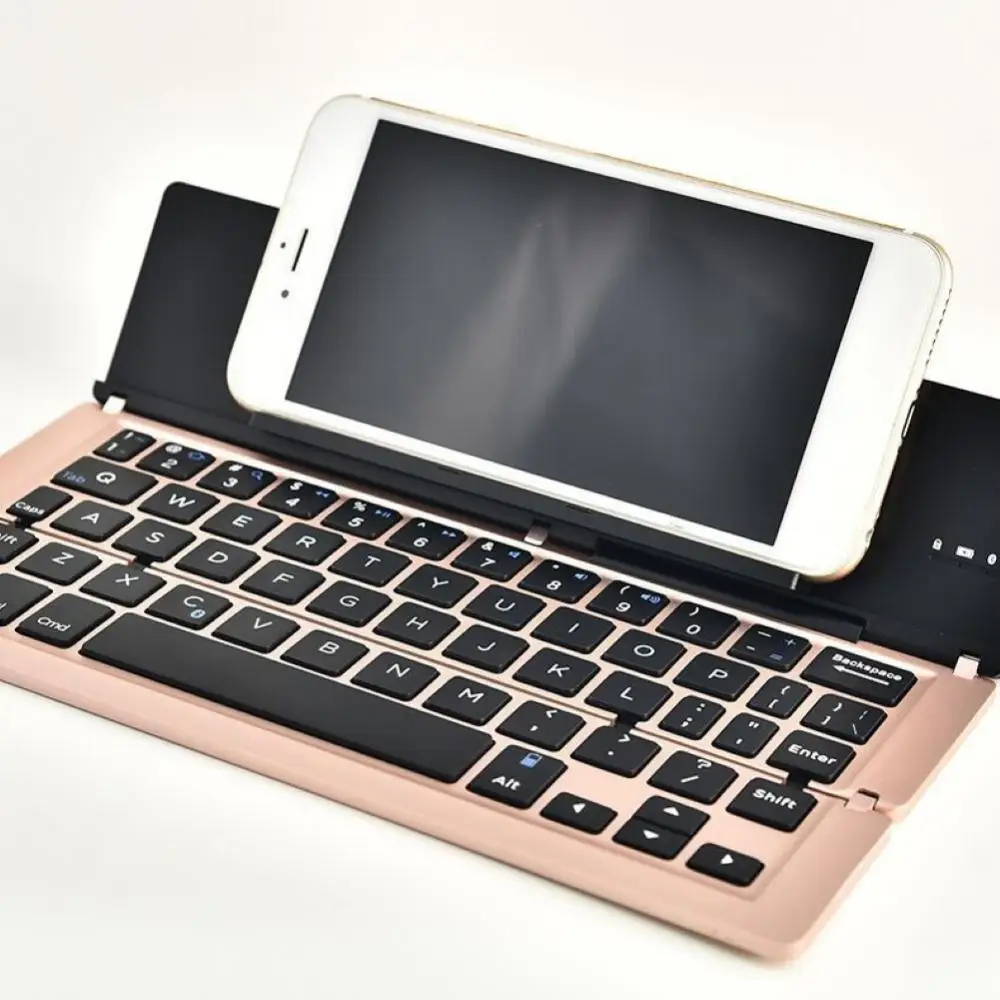 Taşınabilir Tuş Takımı Klavye Katlanır kablosuz Bluetooth uyumlu iPad Cep Telefonu Tablet için