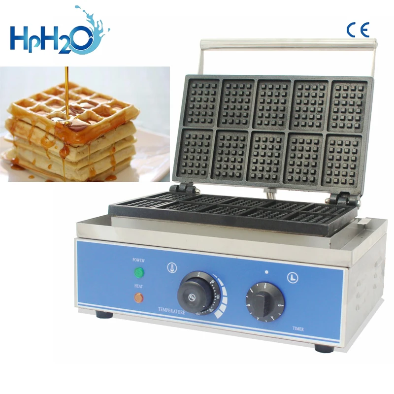 Ticari yapışmaz 10 adet elektrikli yumurta belçika gofreti makinesi waffle pops baker kek fırın waffle makinesi