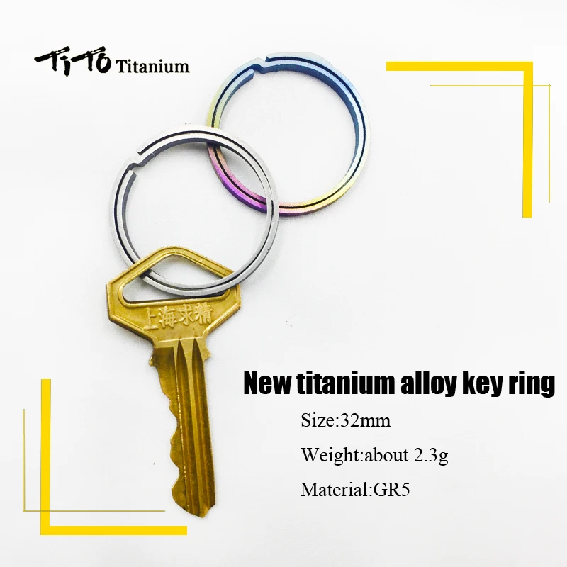 TiTo titanyum alaşımlı EDC anahtarlık açık taşınabilir anahtarlık daire quickdraw aracı yüksek mukavemetli ve hafif 32mm