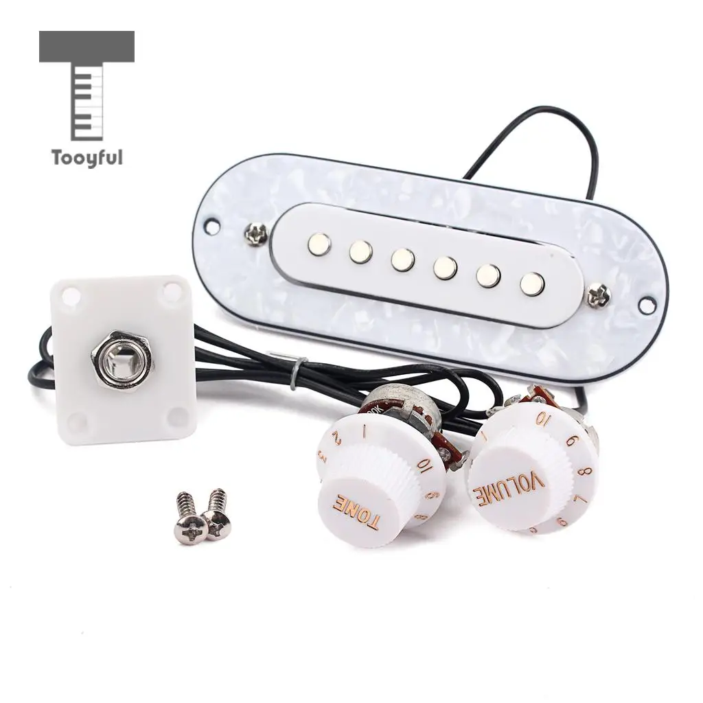 Tooyful 1 Takım Kablolu 52mm Köprü Pickup Beyaz İnci Pickguard Ses Tonu Topuzu Elektrik / Akustik / Klasik Gitar