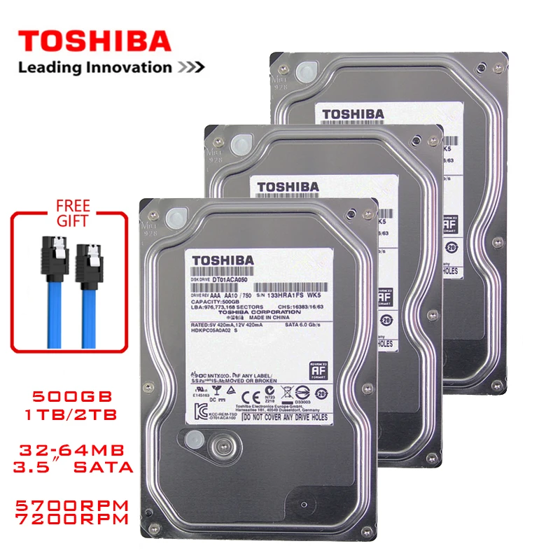 Toshiba 500 GB masaüstü bilgisayar hdd 3.5 