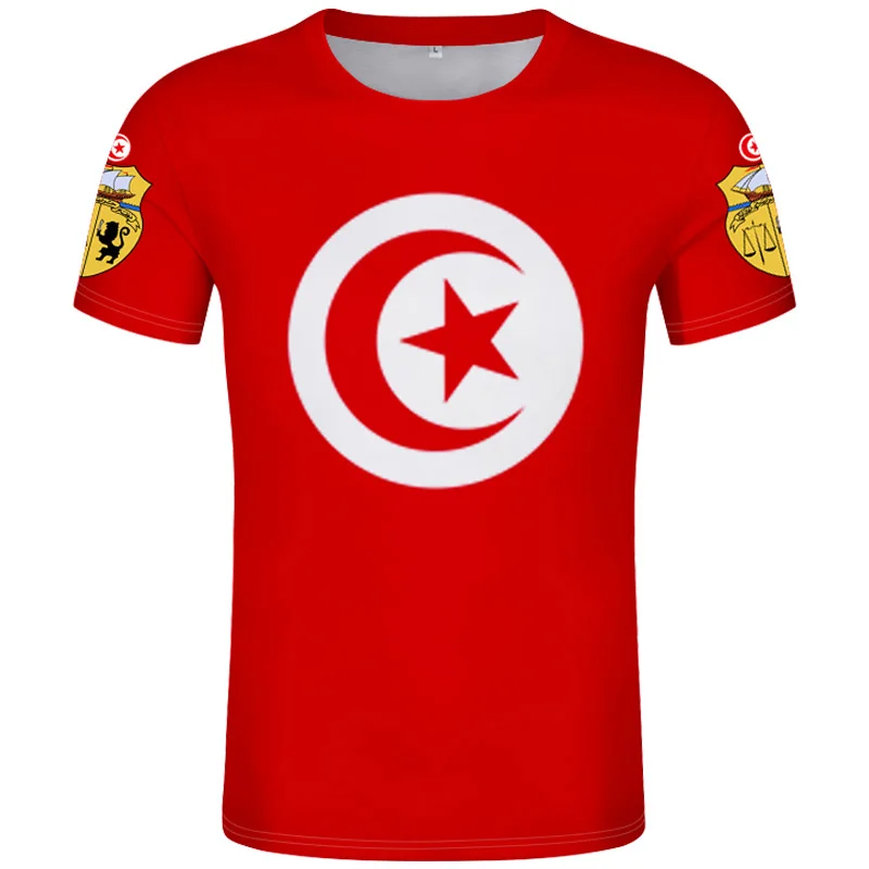 Tunus T Gömlek Dıy Ücretsiz Özel Ad Numarası Tun T-shirt ulusal bayrak Tunisie Tn İslam Arapça Arap Tunus Baskı Fotoğraf 0 Giyim