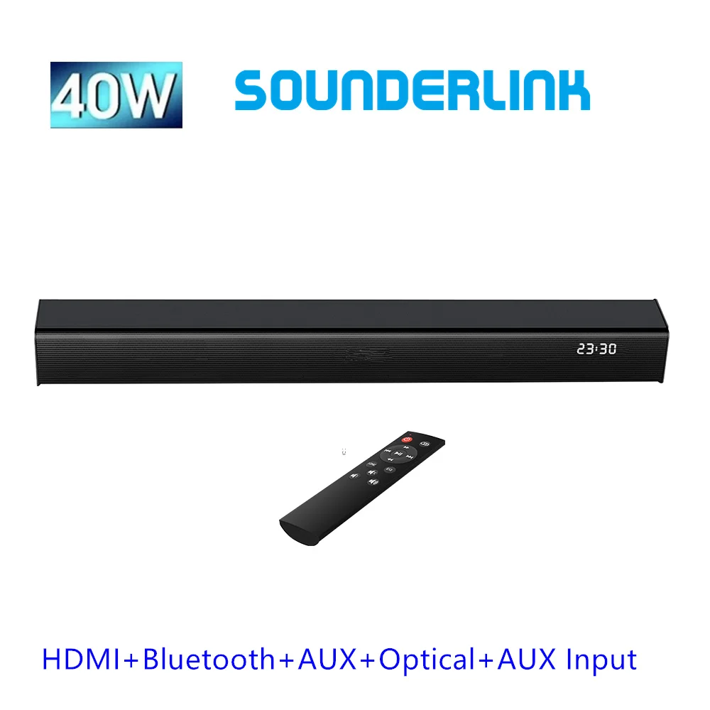Ultra ince Bluetooth TV Ses çubuğu 23.6 inç kablosuz hoparlör dahili subwoofer soundbar optik LED TV HDMI