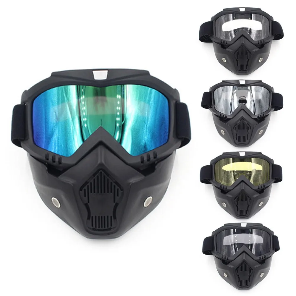 Unisex Rüzgar Geçirmez Kayak Snowboard Maskesi Kar Araci Kayak Gözlüğü Motokros Kask Koruyucu Gözlük Gözlük Ayarlanabilir Kafa Bandı