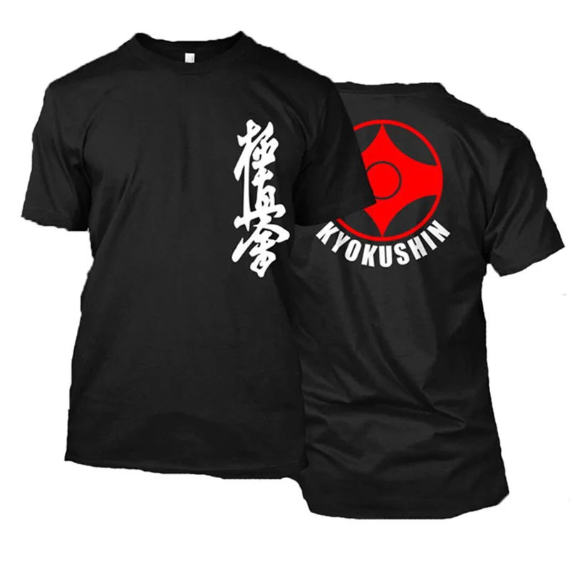 Unisex Tshirt Siyah Tişörtleri Homme Tees Kyokushin Karate Masutatsu Oyama Karate Japonya Özel Tişört Baskı T-Shirt Mens