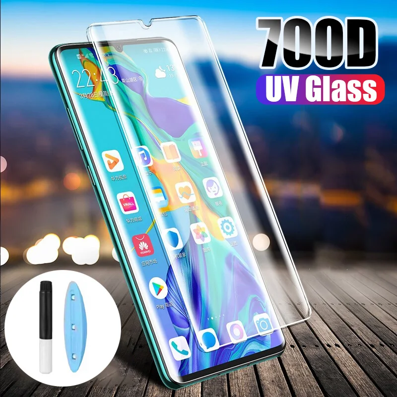UV Sıvı Tam Tutkal koruma filmi için huawei Mate 40 pro 20 30 Ekran Koruyucu Huawei mate 20 30 P30 P40 pro Temperli cam