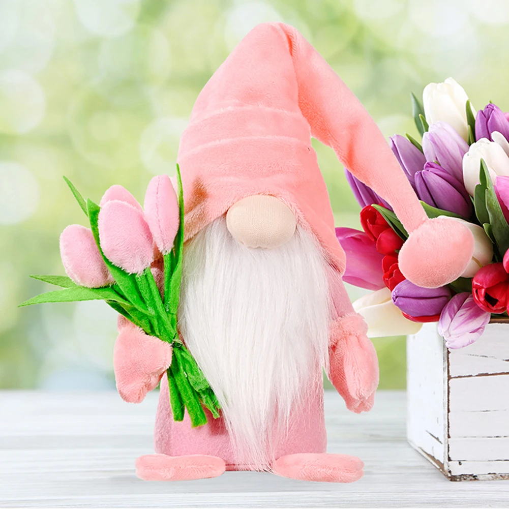Yaratıcı Meçhul Bebek Anneler Günü Gnome Bebek Holding Lale Buketi Meçhul Cüce Parti Süsler Anne Hediyeler