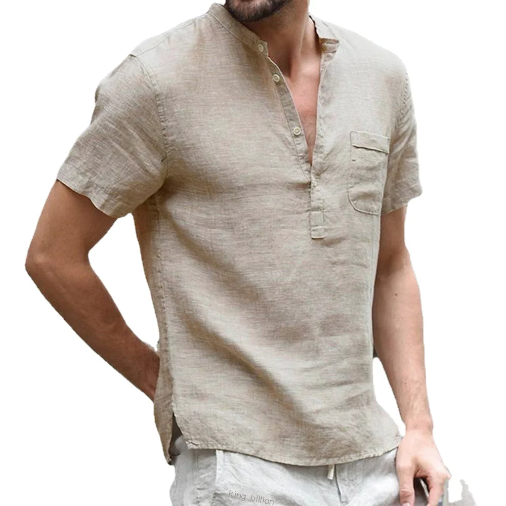 Yaz Yeni erkek kısa kollu tişört Pamuk ve Keten Led Rahat erkek tişört Gömlek Erkek Nefes S-3XL