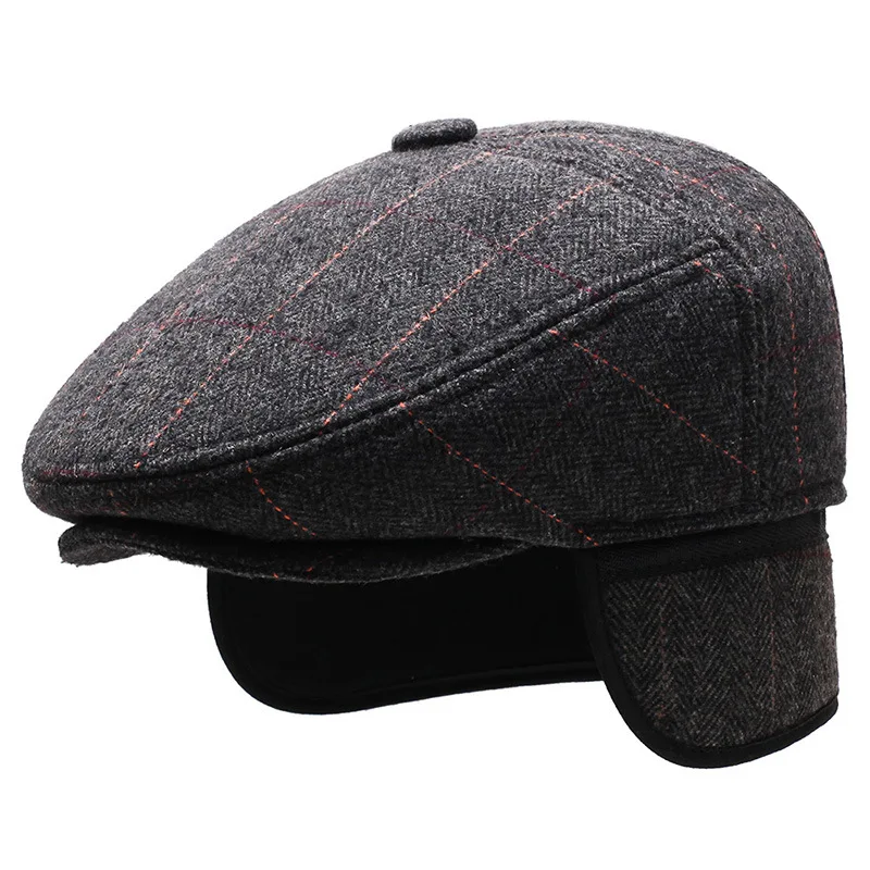 Yaşlı Adam Şapka erkek Kış Sıcak Bere Orta Yaşlı ve Yaşlı Kış Büyükbaba kulak koruyucu Kap siperlikli şapka Erkekler için