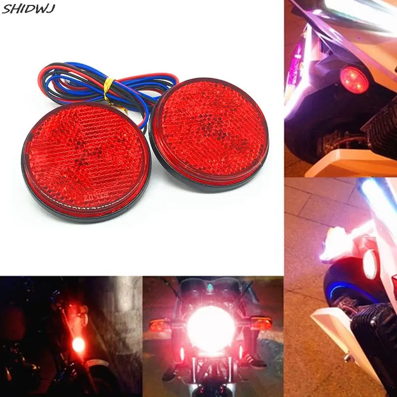 Yeni Araba Motosiklet Yuvarlak 24 LED fren Dönüş Sinyali Dur park lambaları Ampuller Reflektörler
