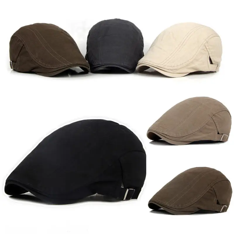 Yeni erkek Şapka Bere Kap Golf Sürüş Güneş Düz Kap Moda Pamuk Bere Kapaklar Erkekler için Rahat Doruğa Şapka Siperliği Casquette Şapkalar