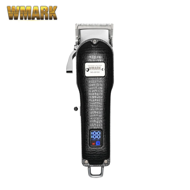 Yeni Görünümlü - WMARK NG-2019C Akülü Saç Kesme Makinesi Siyah Renk Timsah Tahıl Kapak 2500mAh Saç makinesi