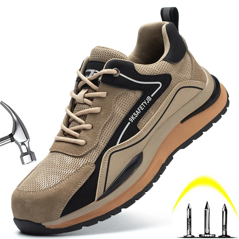 Yeni Nefes Hafif Rahat iş güvenliği botları erkek Açık güvenlik ayakkabıları kadın Spor iş ayakkabısı