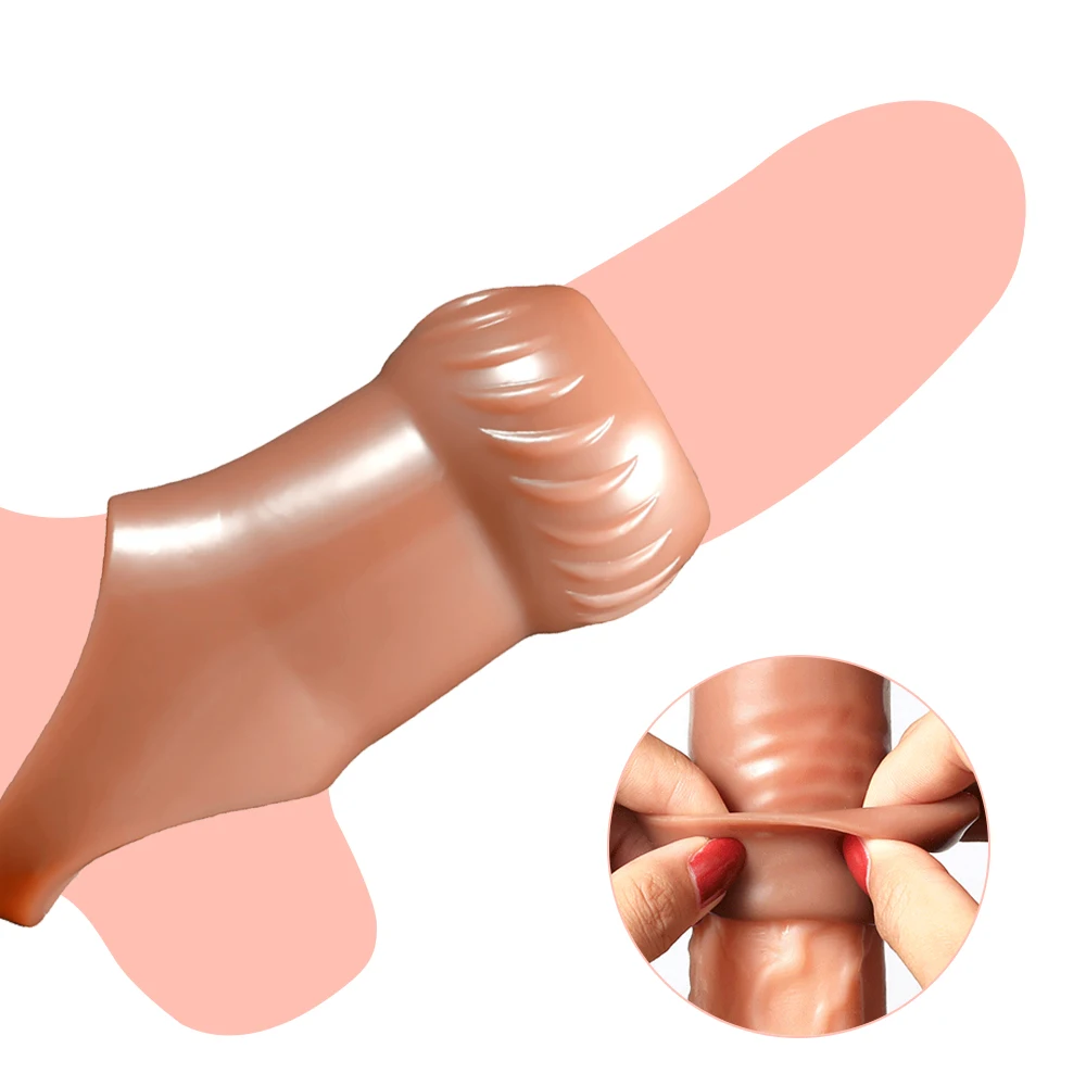 Yeniden kullanılabilir Penis Büyütme Kol Halkaları Penis Dick Genişletici Silikon Penis Prezervatif Erkekler İçin Seks Oyuncak Horoz Büyütücü Penis Eki