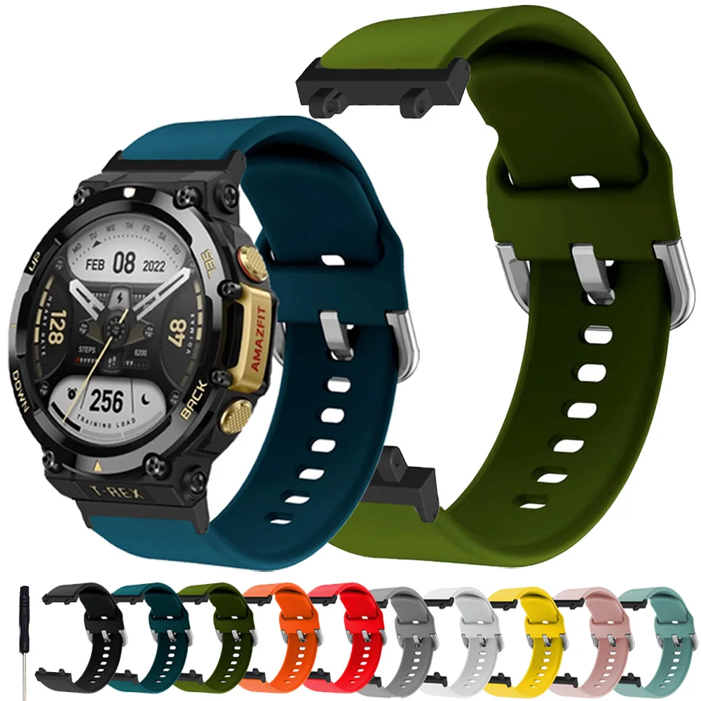 YENİ Silikon Bant Amazfit T Rex 2 Smartwatch Kayış Watchband Yedek Bileklikler Bilezik Hualaya Amazfit T-Rex2 correa