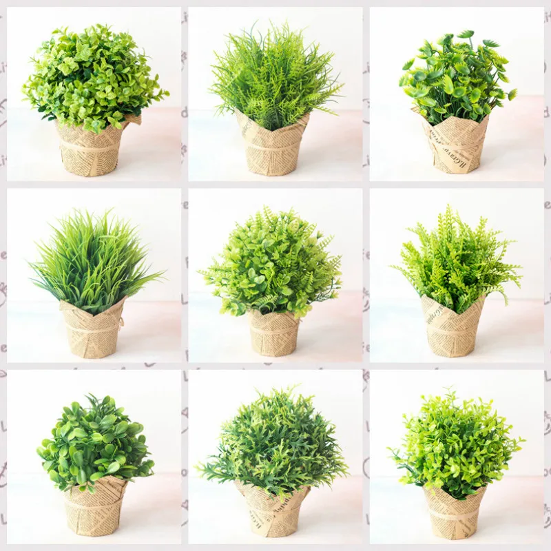 YENİ Yapay Yeşil Bitkiler Bonsai Simülasyon Plastik Küçük Ağaç Pot Bitki Saksı Süsler Ev Masa Bahçe Dekorasyon 1 Adet