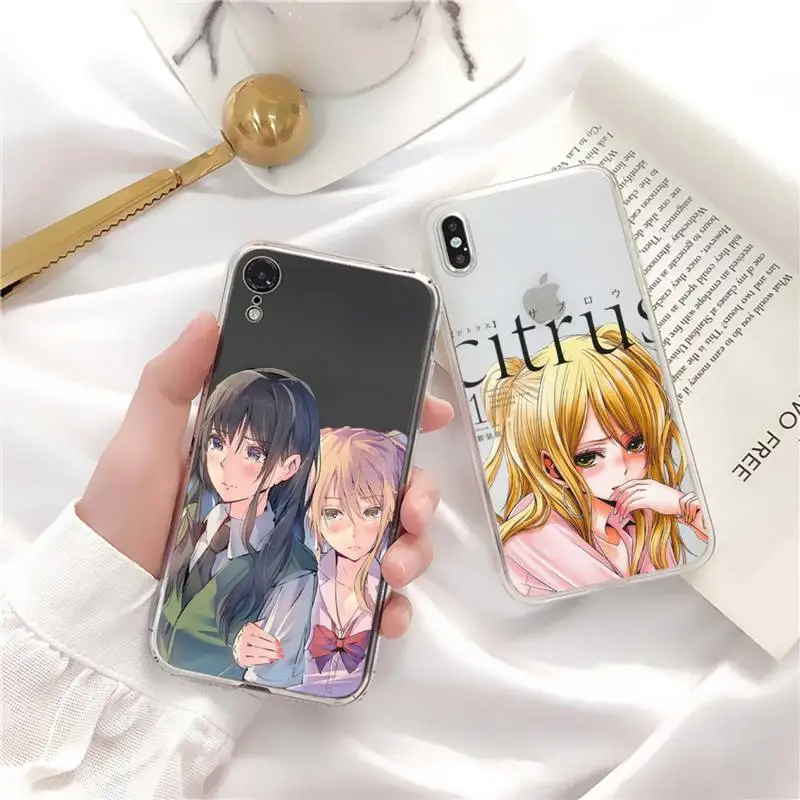 YNDFCNB Anime lezbiyen Narenciye Yuzu Aihara Mei Telefon Kılıfı için iPhone 11 12 13 mini pro XS MAX 8 7 6 6S Artı X 5S SE 2020 XR kapak