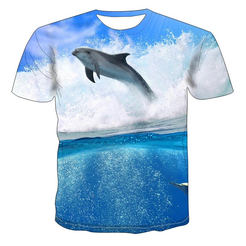 Yunus grafikli tişört Balıkçılık Rahat erkek tişört 3D Baskılı Üstleri yazlık t-Shirt erkek O-Boyun Gömlek Artı Boyutu Streetwear