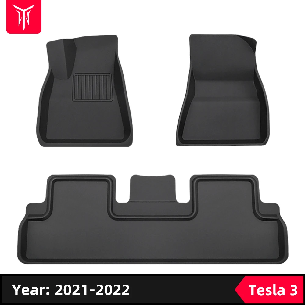 YZ Tesla Model3 2021 ayak paspası TESLA Araba Model3 2022 3D Ayak Pedi Su Geçirmez kolay Temizlenebilir Zemin Mat İç Aksesuarları