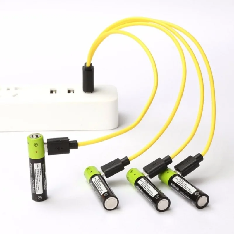 ZNTER 4 adet/takım AA şarj edilebilir pil 1.5 V 2A 1250mAh USB Şarj Lityum Pil Bateria ile mikro usb kablosu