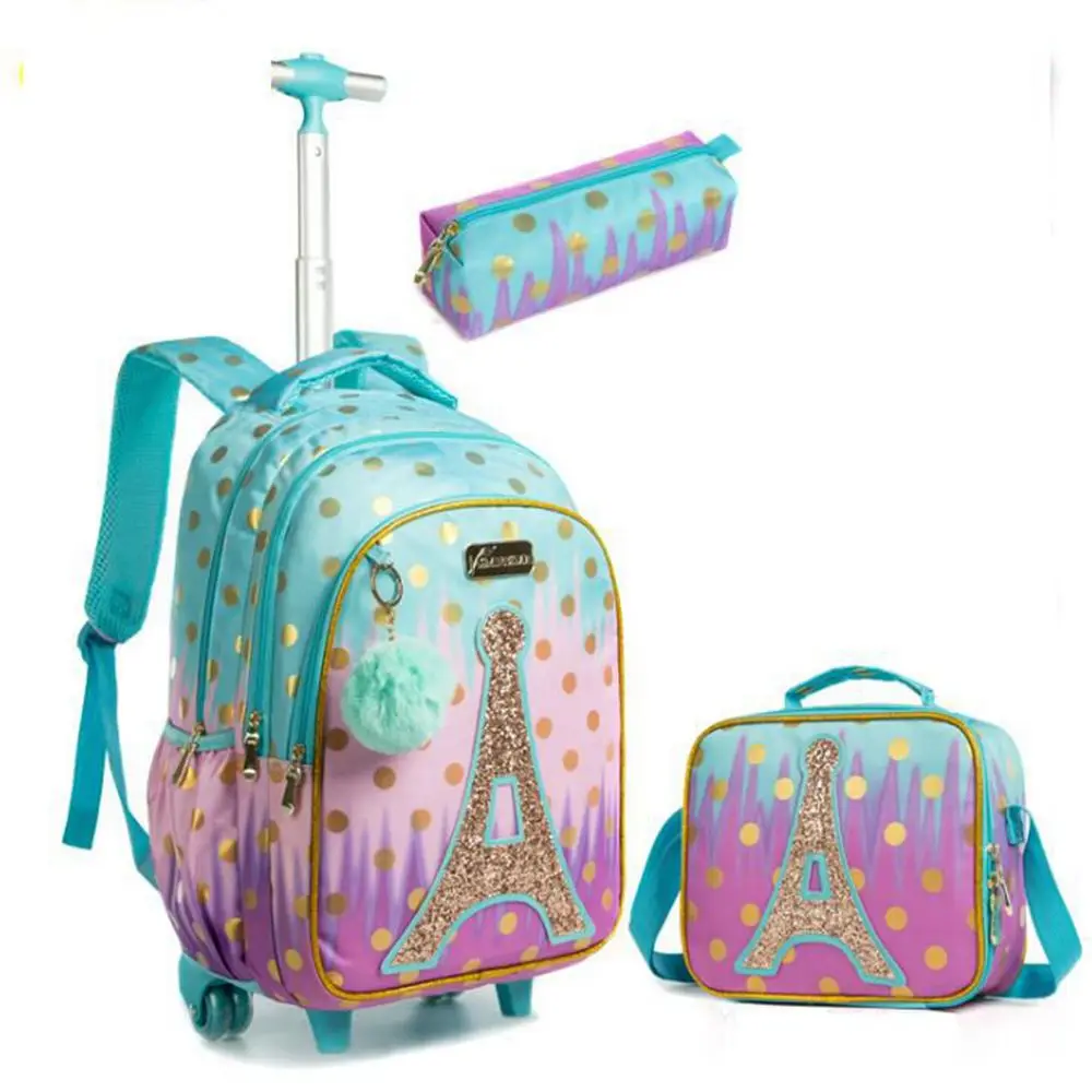 Çocuk okul Sırt çantası Okul Tekerlekli Sırt Çantası kızlar için SchooTrolley Çanta Tekerlekleri Çocuklar Seyahat bagaj tekerlekli çantalar