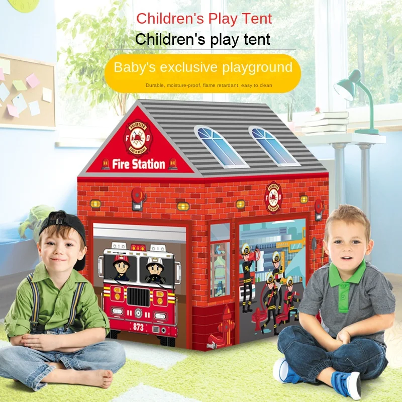 Çocuk çadırı tema oyun evi açık katlanabilir tiyatro yangın evi polis arabası prenses evi açık kapalı ebeveyn-çocuk oyuncakları