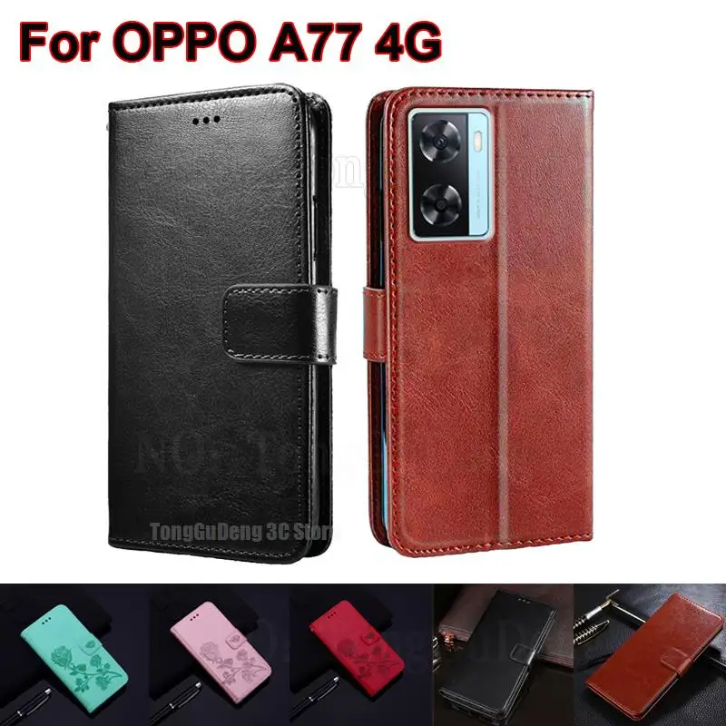 чехол на OPPO A77 4G Case Wallet Protection Kickstand Phone Funda de OPPO Reno7 A 8 Z 6 Lite Reno 8 Pro+ 5G Flip Case Coque Etui